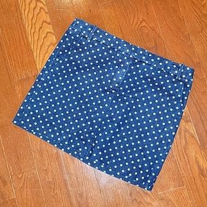 🦋 J. Crew Polka Dot Denim Skirt, Size 6